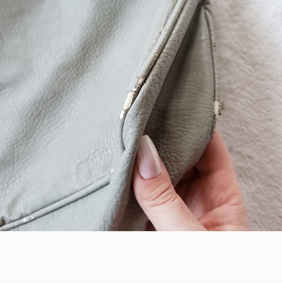 Shoulder bag hobo large tan and gray faux leather - Picture 14 of 15